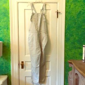 New ZARA Pinstripe linen overalls romper jumpsuit